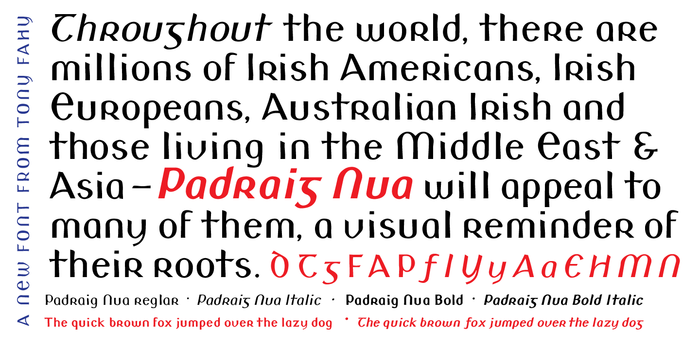 Пример шрифта Padraig Nua Regular
